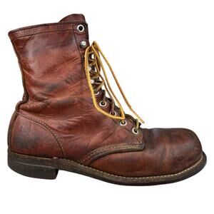 Vintage 70's Red Wing Men's Heritage Amber Steel Toe Lace Up Size US 6.5 C